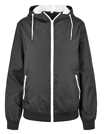 Kurtka Wiatrowka Damska Nylonowa BY130 - Black & White