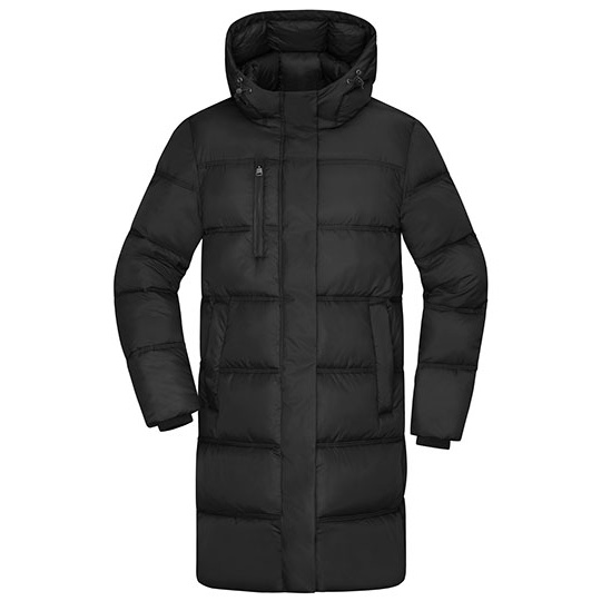 Plaszcz Damski Dlugi Pikowany Zimowy JN1367 - Black