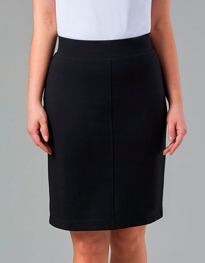 Spódnica Prosta Wciagana Wiskoza Elastan BR2370 - Black