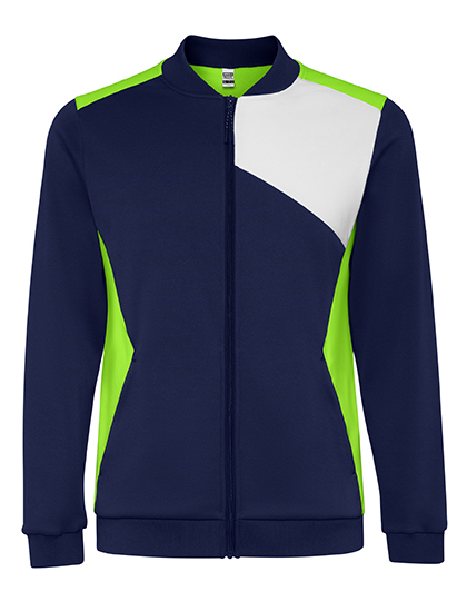 Kurtka sportowa z zamkiem i kieszeniami RY0340 - Lime Green 225 & White 01 & Navy Blue 55