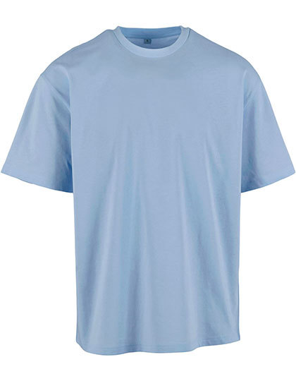 Luźny T-shirt męski z okrągłym dekoltem BYBB035 - Powder Blue