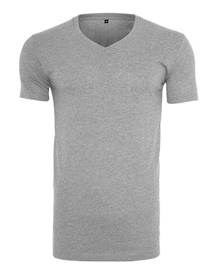 T-Shirt Slim Dlugi Bawelniany BY006 - Heather Grey