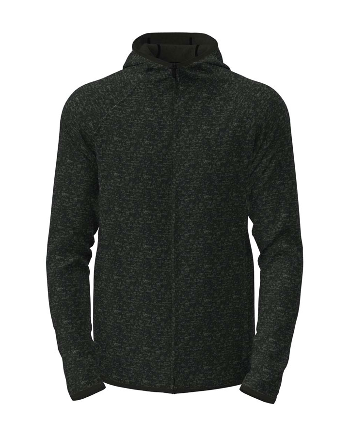 Kurtka Polarowa Meska Rozpinana z Kapturem S5460 - Black Opal Heather