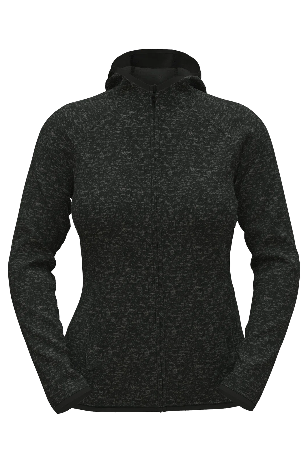 Damska kurtka polarowa z kapturem S5560 - Black Opal Heather