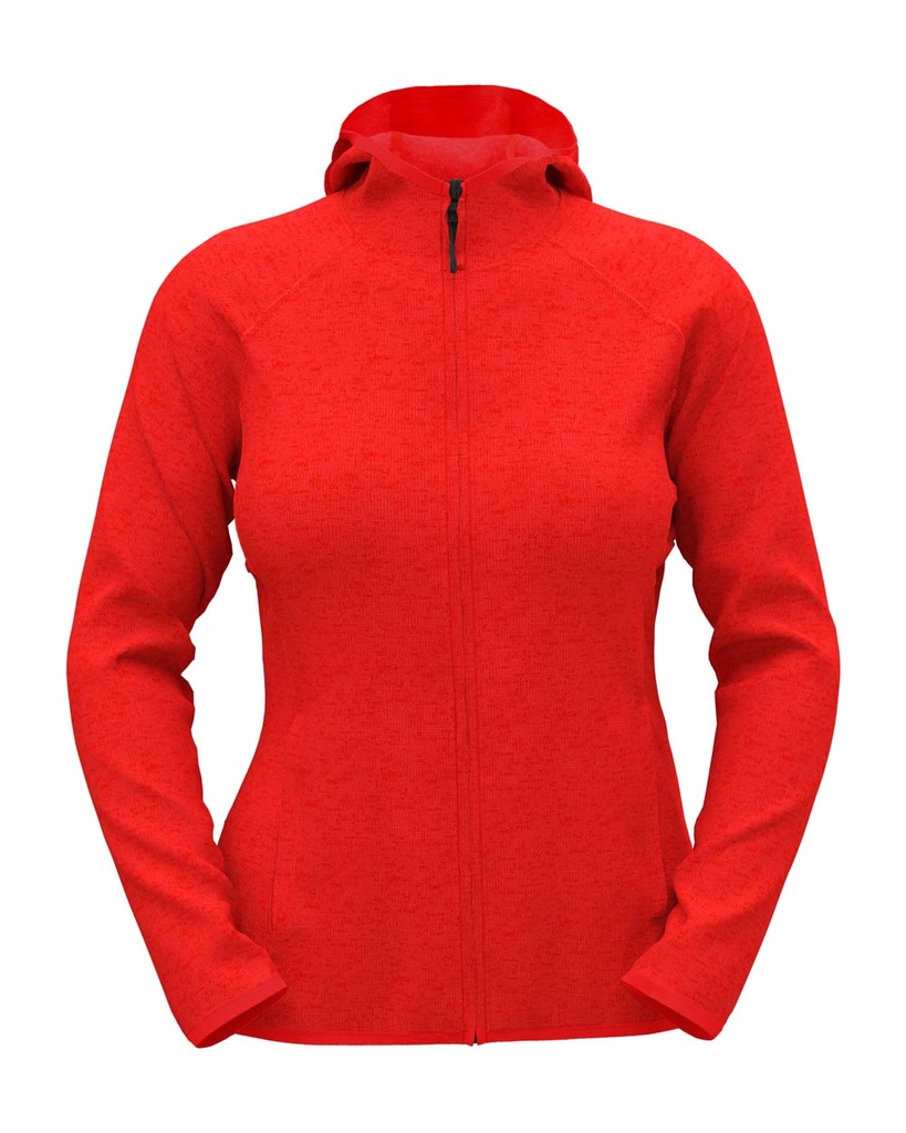 Damska kurtka polarowa z kapturem S5560 - Scarlet Red Heather