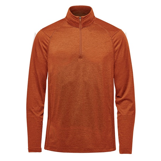 Męska bluza slim z zamkiem 1/4 ST135 - Rust Heather