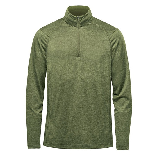 Męska bluza slim z zamkiem 1/4 ST135 - Sage Green Heather