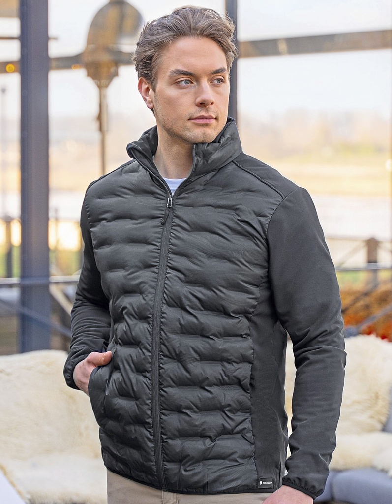 Kurtka Hybrydowa Męska Oddychająca KY154 - Black (ca. Pantone 419C)