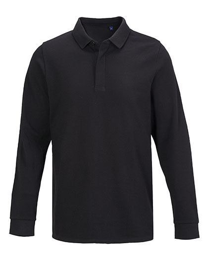 Męska koszulka polo z długim rękawem NB4396 - Deep Black
