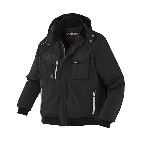 Męska kurtka pilotka z kieszeniami i odblaskami TX62112 - Black