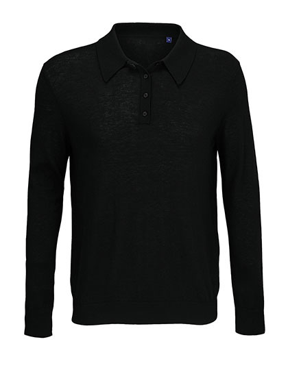 Męski sweter polo NB3986 - Deep Black