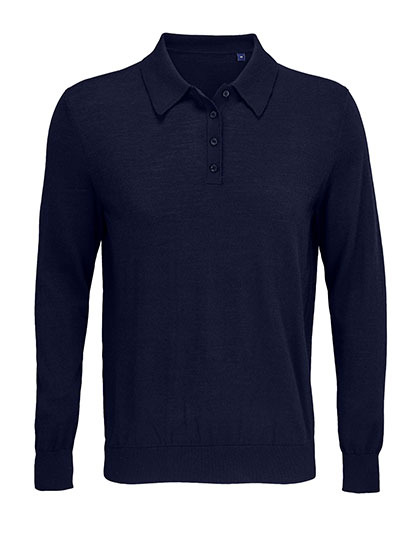 Sweter Polo Męski Wełna Poliester NB3986 - Night