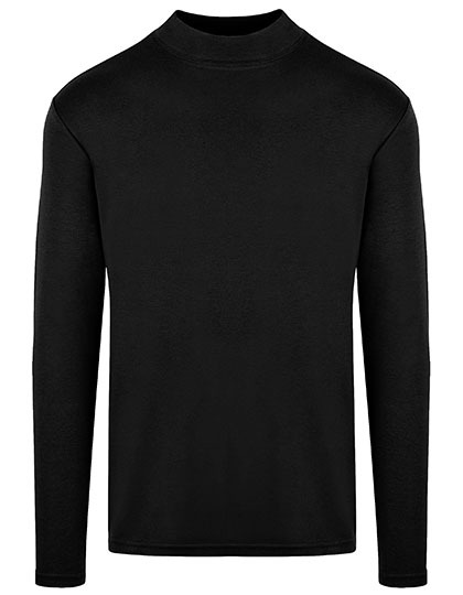 Koszulka Meska Z Dlugim Rekawem Wysoki Dekolt Bawelna HRM106 - Black