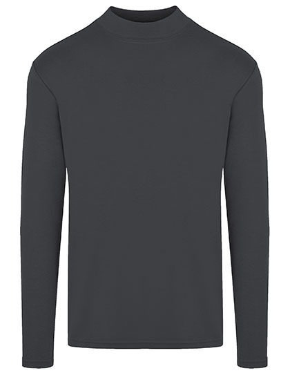 Koszulka Meska Z Dlugim Rekawem Wysoki Dekolt Bawelna HRM106 - Dark Grey