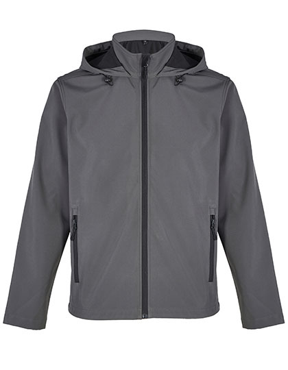 Męska kurtka softshell z kapturem L04447 - Charcoal Grey (Solid)