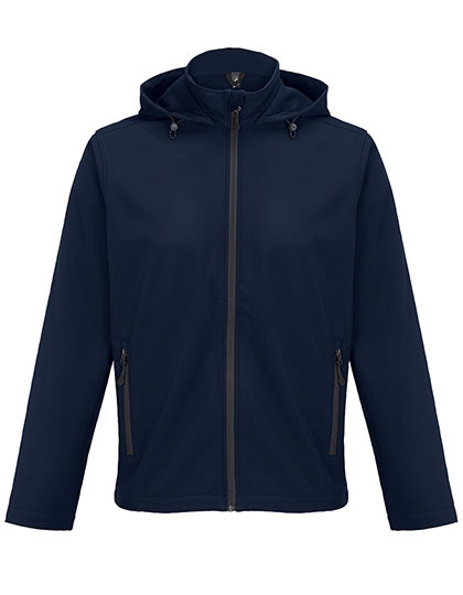 Kurtka Meska z Kapturem Softshell z Recyklingu L04447 - French Navy