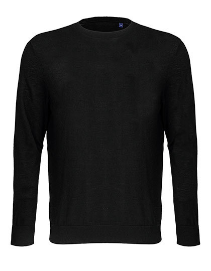 Sweter Meski z Okraglym Dekoltem Welna Poliester Recykling NB4037 - Deep Black