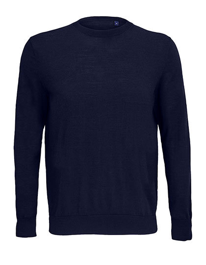 Sweter Meski z Okraglym Dekoltem Welna Poliester Recykling NB4037 - Night