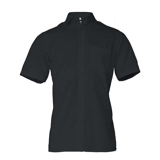 Koszula Meska Krotki Rekaw Dopasowana Bawelniana MV470012 - Black