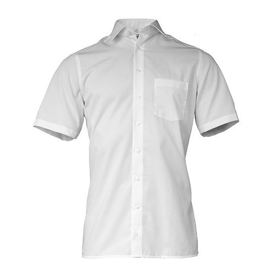 Koszula Meska Krotki Rekaw Dopasowana Bawelniana MV470012 - White