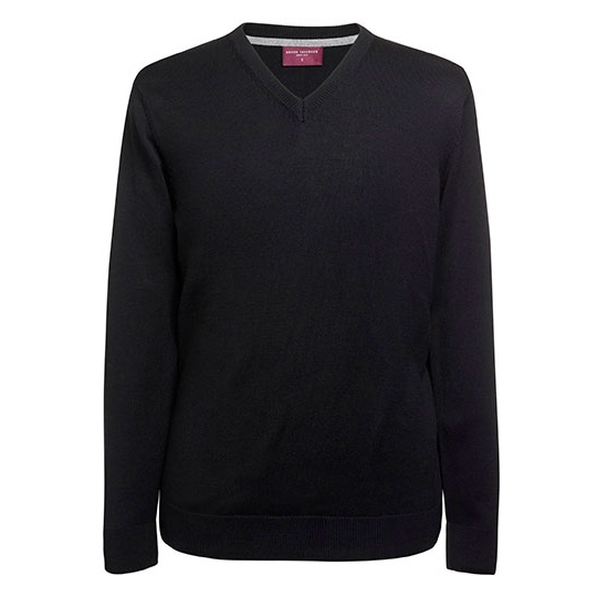 Sweter męski z dekoltem w serek BR7818 - Black