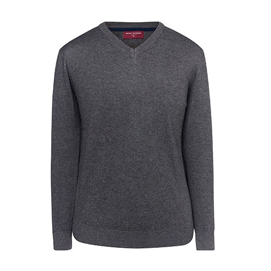 Sweter męski z dekoltem w serek BR7818 - Charcoal