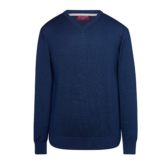 Sweter męski z dekoltem w serek BR7818 - Navy