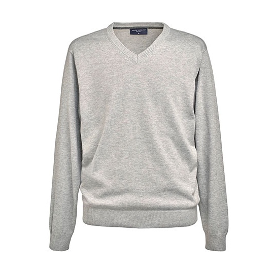 Sweter męski z dekoltem w serek BR7818 - Silver