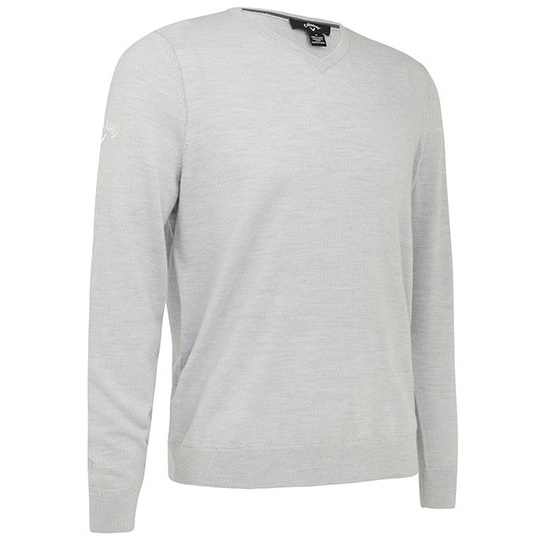 Sweter Meski Dekolt V Welniany Sportowy CW353 - Pearl Blue