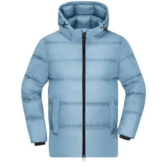 Plaszcz Zimowy Meski Pikowany Ocieplany JN1370 - Milky Blue