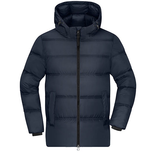 Plaszcz Zimowy Meski Pikowany Ocieplany JN1370 - Navy