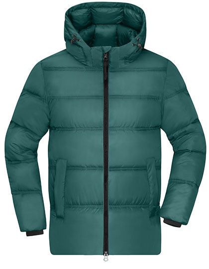 Plaszcz Zimowy Meski Pikowany Ocieplany JN1370 - Smoky Green