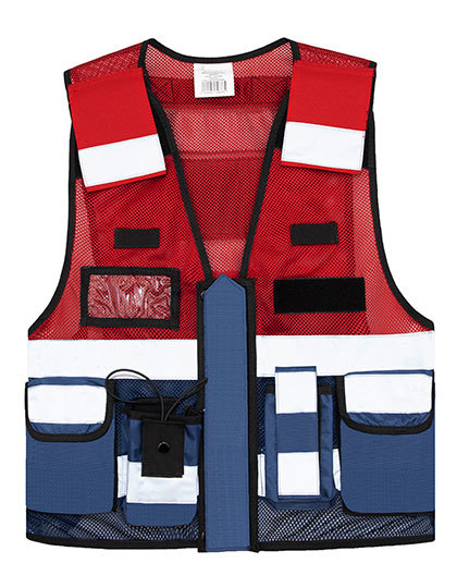 Kamizelka Taktyczna Siatkowa Odblaskowa KX145 - Navy & Red