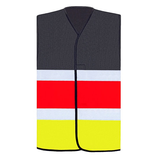Kamizelka Odblaskowa Poliester KX144 - Black & Red & Gold
