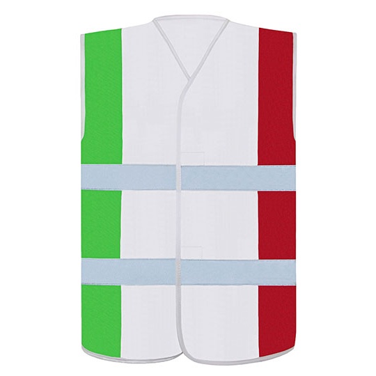 Kamizelka Odblaskowa Poliester KX144 - Green & White & Red