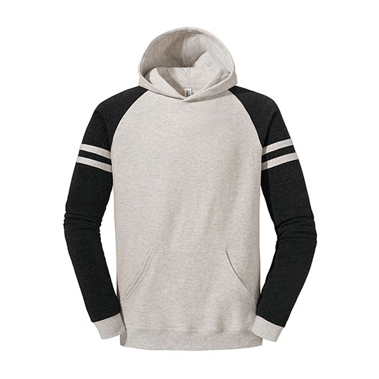 Bluza z kapturem Raglanowa z kieszenia kangurka Dekatyzowana polar NuBlend JZ97CR0 - Oatmeal Heather & Black Ink