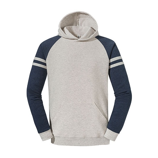 Bluza z kapturem Raglanowa z kieszenia kangurka Dekatyzowana polar NuBlend JZ97CR0 - Oatmeal Heather & Indigo Heather