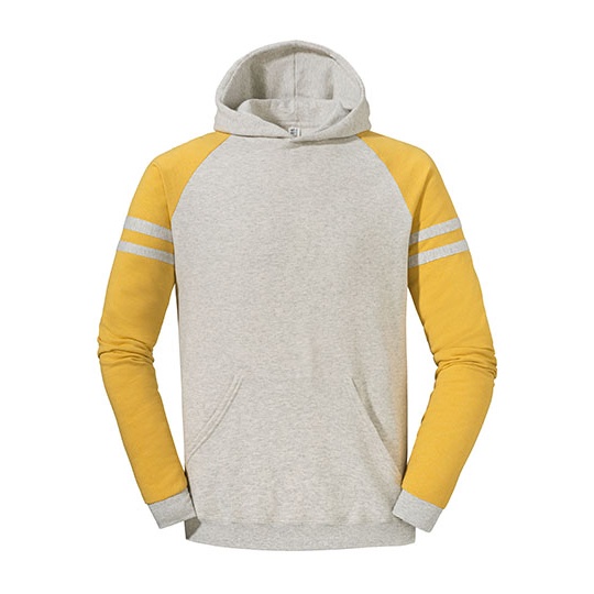 Bluza z kapturem Raglanowa z kieszenia kangurka Dekatyzowana polar NuBlend JZ97CR0 - Oatmeal Heather & Mustard Heather