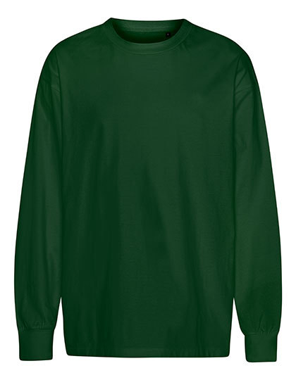 T-Shirt Oversize z Dlugim Rekawem NET60050 - Bottle Green