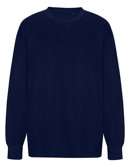 T-Shirt Oversize z Dlugim Rekawem NET60050 - Navy