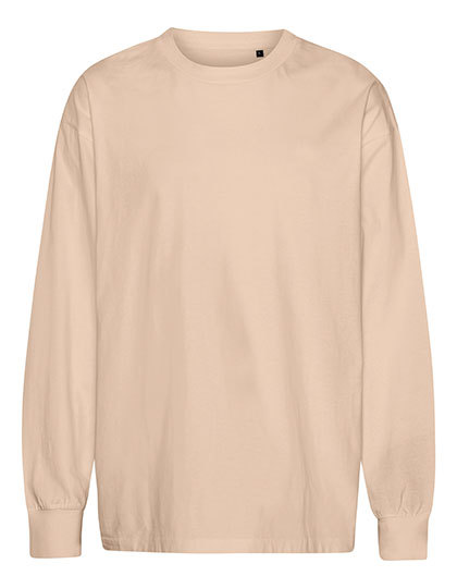 T-Shirt Oversize z Dlugim Rekawem NET60050 - Sand