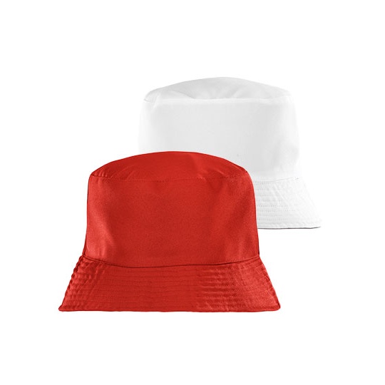 Kapelusz Dwustronny Bucket Poliester z Recyklingu RT985 - Red & White