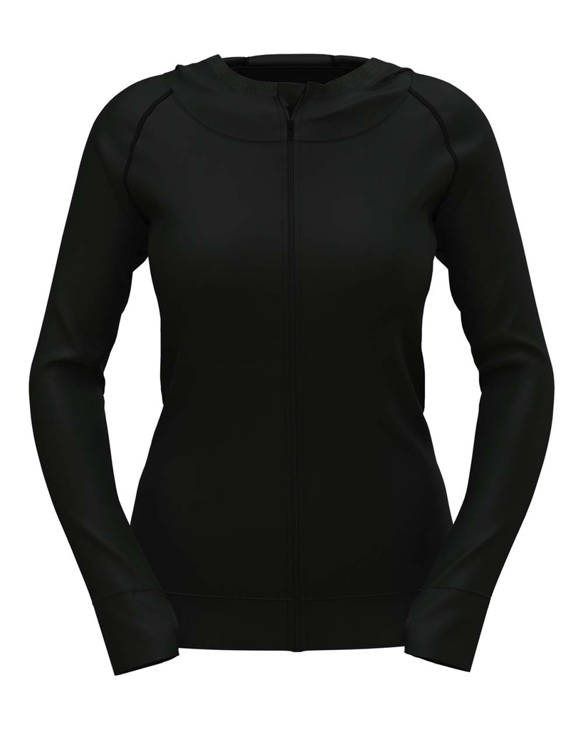 Bezszwowa kurtka sportowa damska z kapturem S8970 - Black Opal