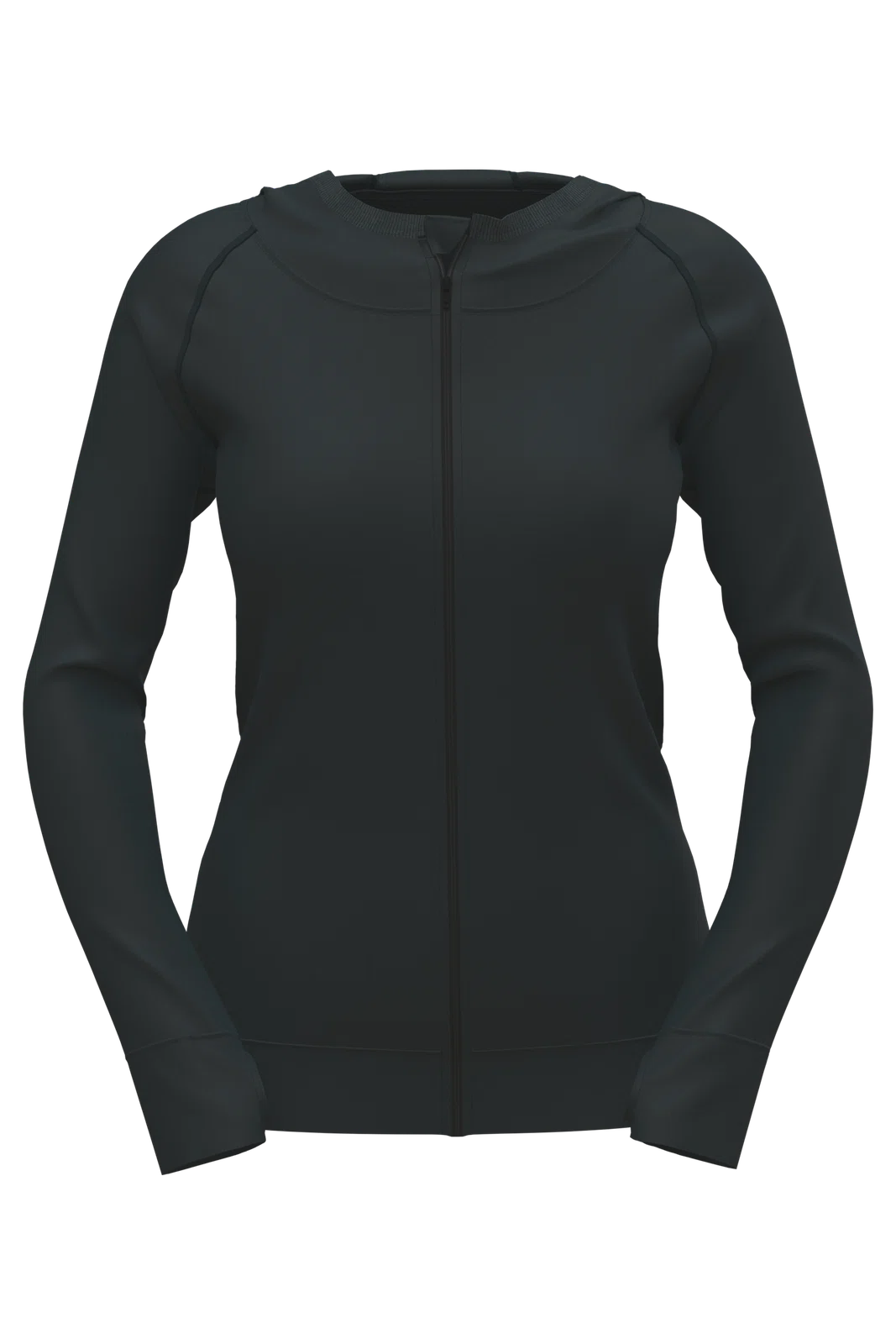Bezszwowa kurtka sportowa damska z kapturem S8970 - Blue Midnight