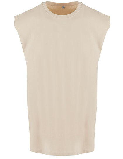 Koszulka bez rękawów Oversize Bawełniana NM016 - Sand