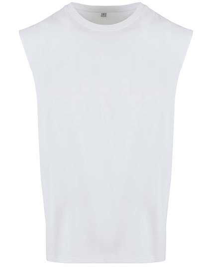 Koszulka bez rękawów Oversize Bawełniana NM016 - White