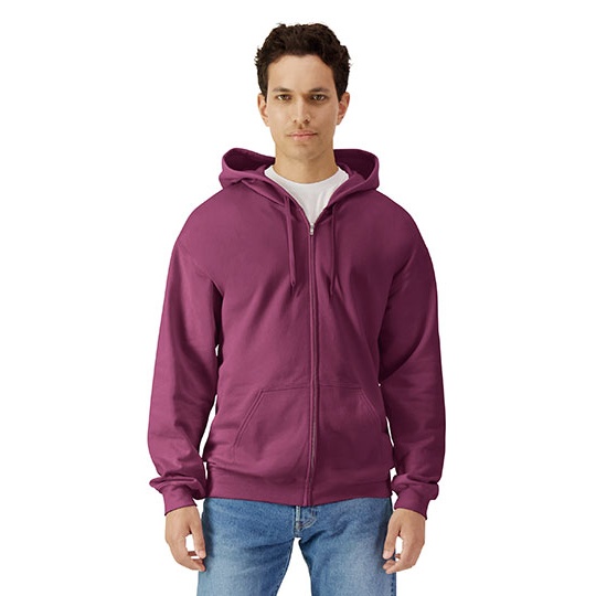 Bluza Rozpinana Klasyczna Bawelniana Szczotkowana GSF600 - Maroon