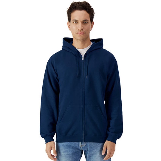 Bluza Rozpinana Klasyczna Bawelniana Szczotkowana GSF600 - Navy