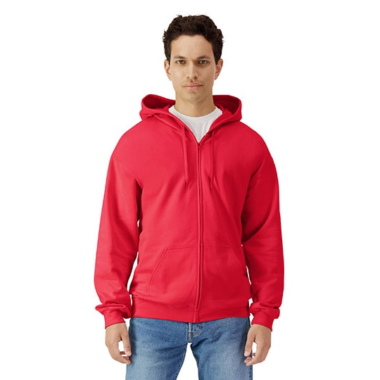 Bluza Rozpinana Klasyczna Bawelniana Szczotkowana GSF600 - Red