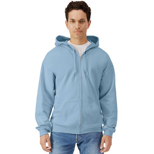 Bluza Rozpinana Klasyczna Bawelniana Szczotkowana GSF600 - Stone Blue